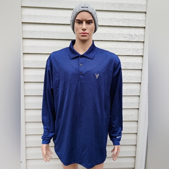 NEW Nike LS Dri-FIT Tech Golf Polo Shirt Men's - XL - Blue - Picture 3 of 13